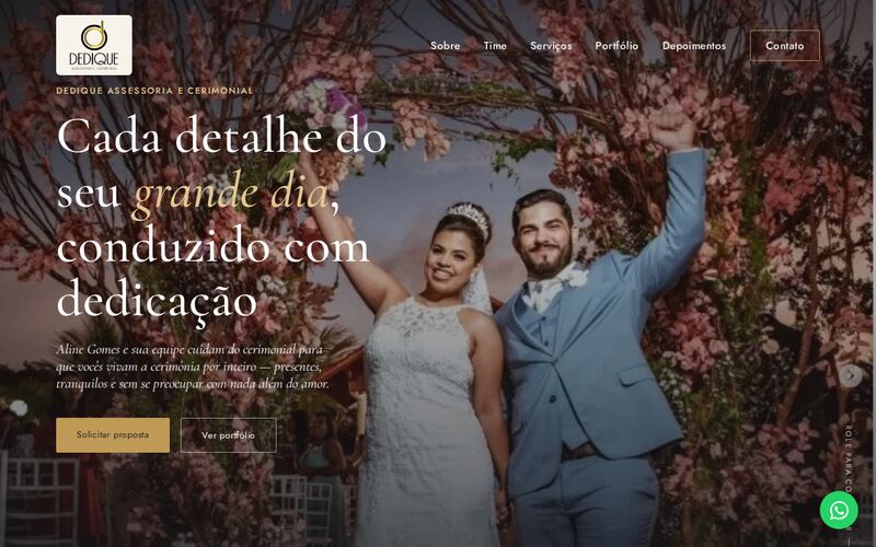 Site institucional da Dedique Cerimonial