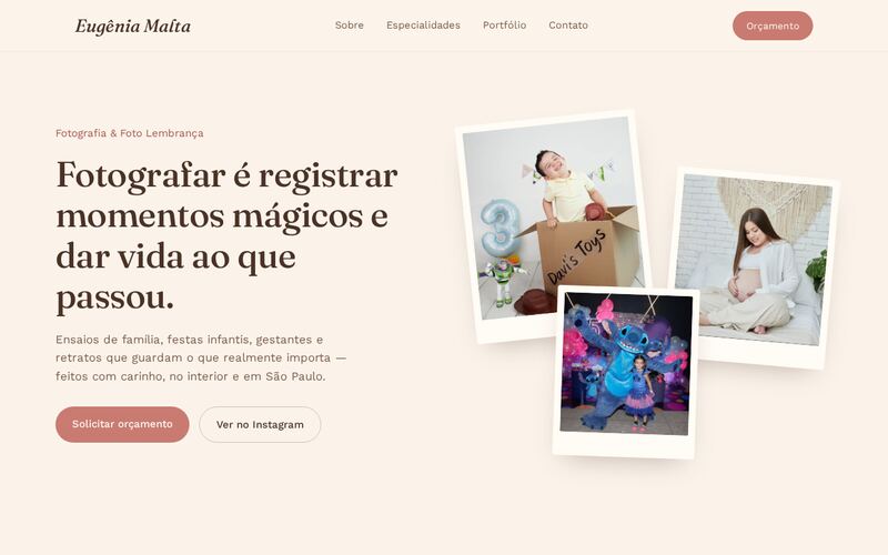 Site institucional da Eugênia Malta Fotografia